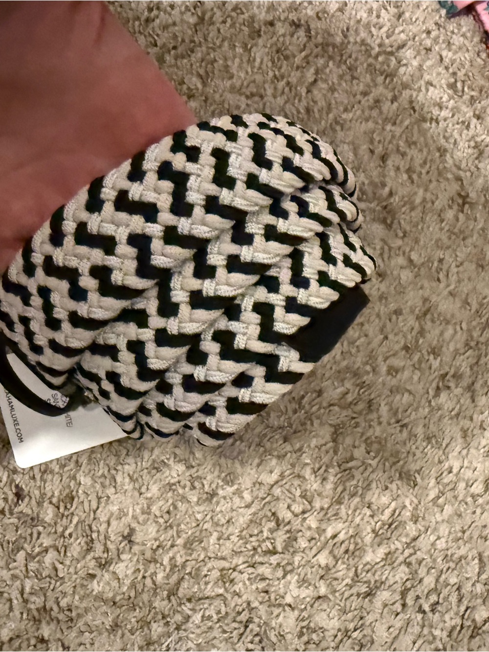 Woven Black and White Men's Braided Belt